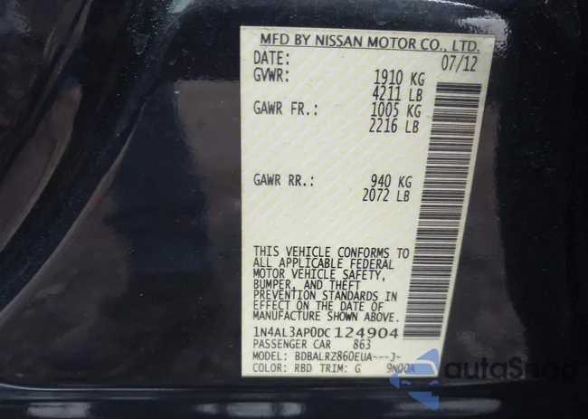 1N4AL3AP0DC124904: 44457723