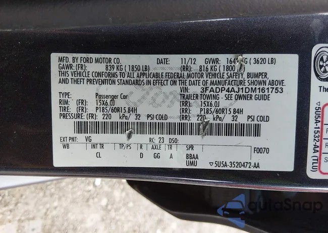 3FADP4AJ1DM161753: 44458847