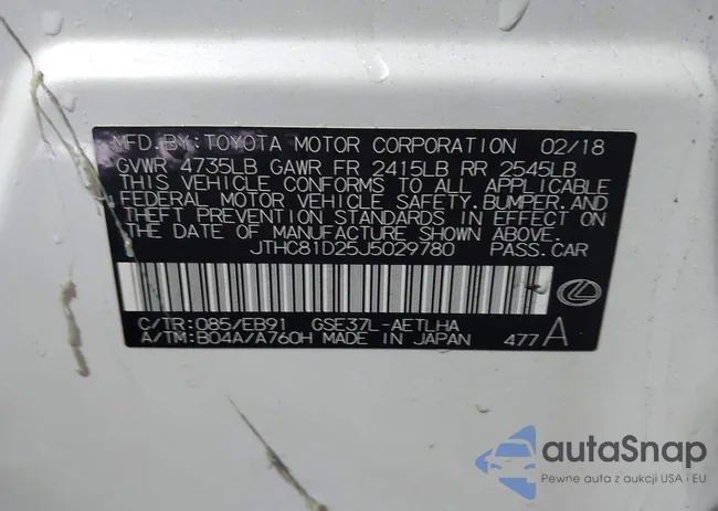 JTHC81D25J5029780: 44458875