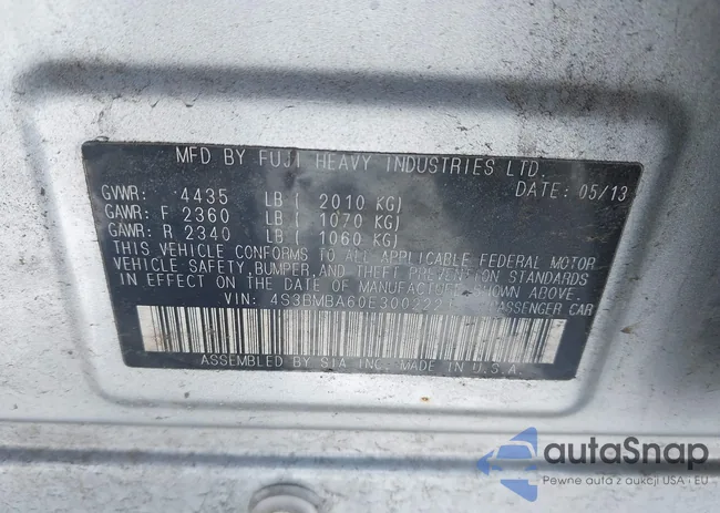 4S3BMBA60E3002221: 44458920