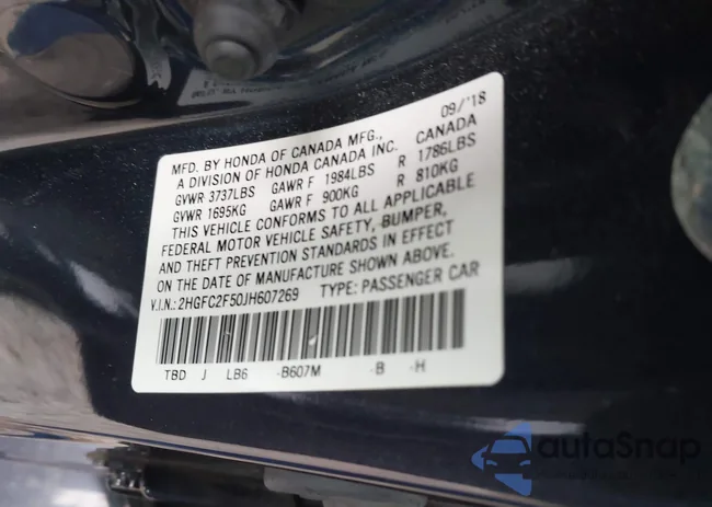 2HGFC2F50JH607269: 44458938