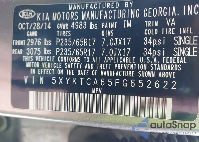 5XYKTCA65FG652622: 44458957