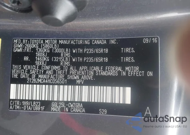 2T2BZMCA4HC056501: 44459044