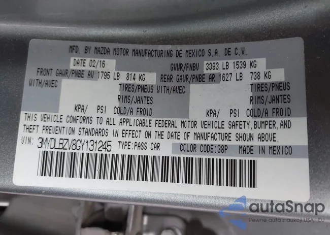 3MYDLBZV8GY131245: 44459163