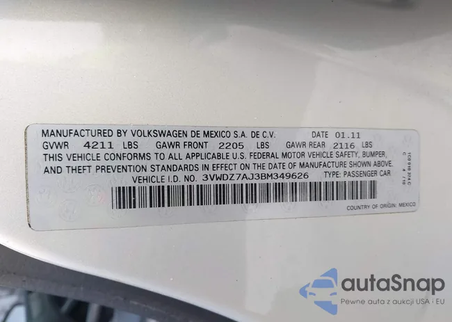 3VWDZ7AJ3BM349626: 44459181