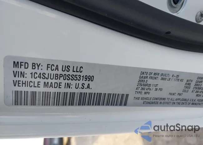 1C4SJUBP0SS531990: 44458570