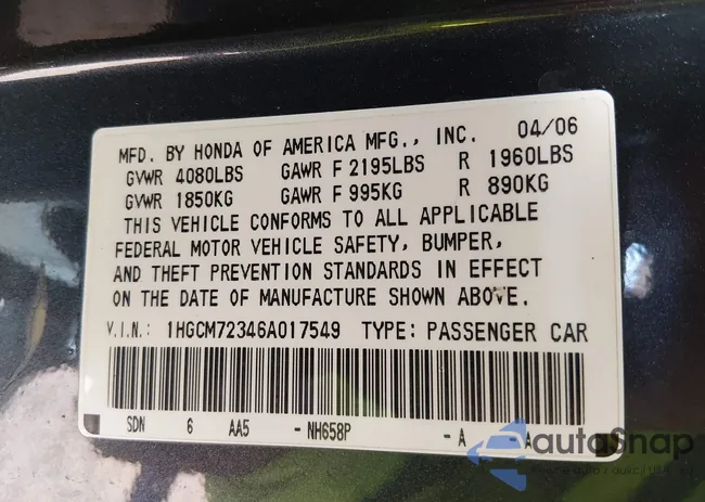 1HGCM72346A017549: 44458590