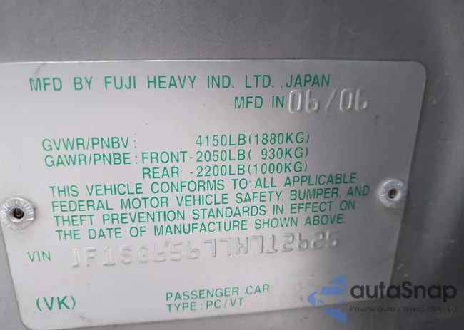 JF1SG65677H712625: 44458600