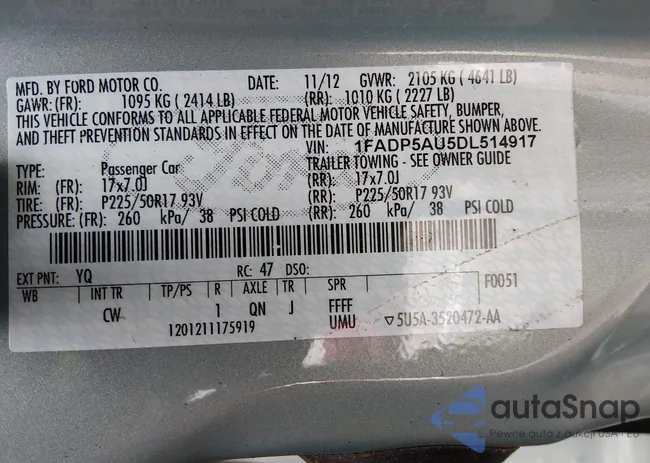 1FADP5AU5DL514917: 44458640