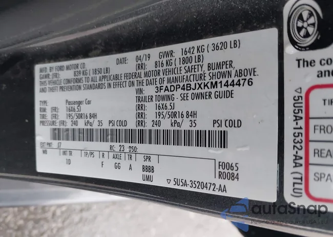 3FADP4BJXKM144476: 44458648