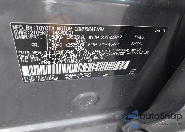 JTMRFREV3FD168960: 44459734