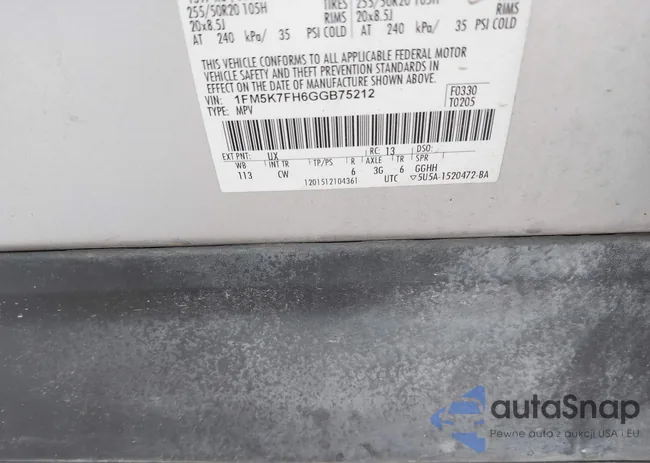 1FM5K7FH6GGB75212: 44459870