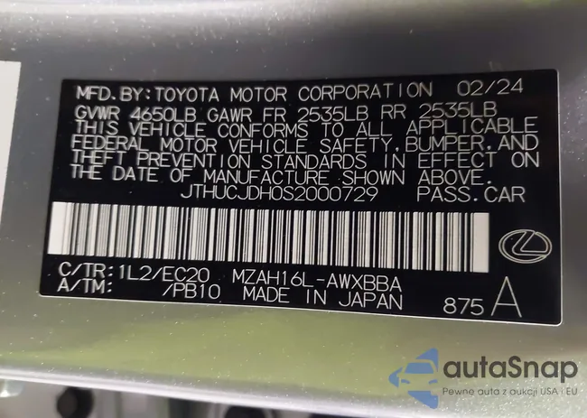 JTHUCJDH0S2000729: 44459882