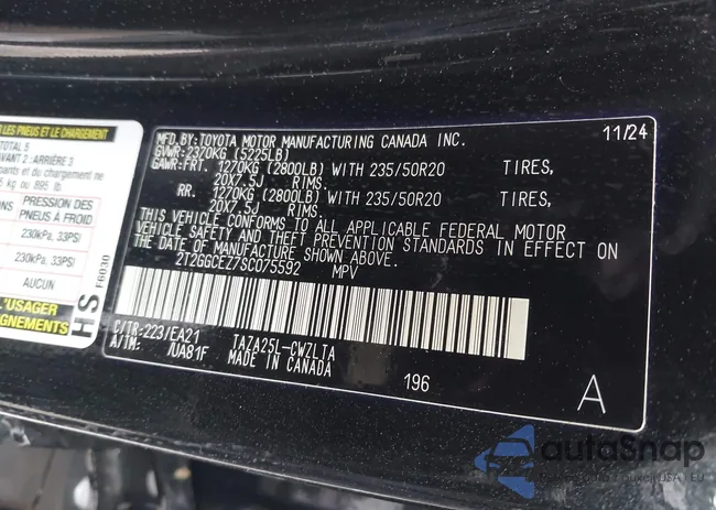 2T2GGCEZ7SC075592: 44459916