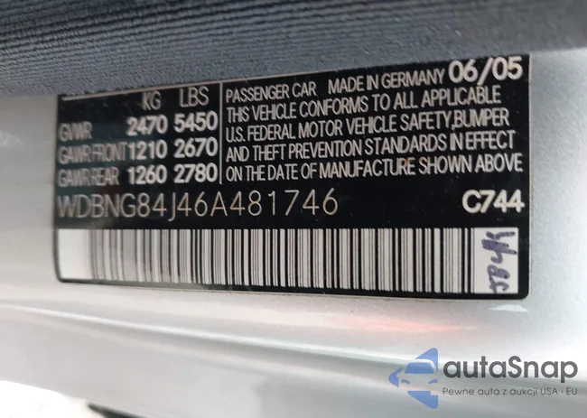 WDBNG84J46A481746: 44459924