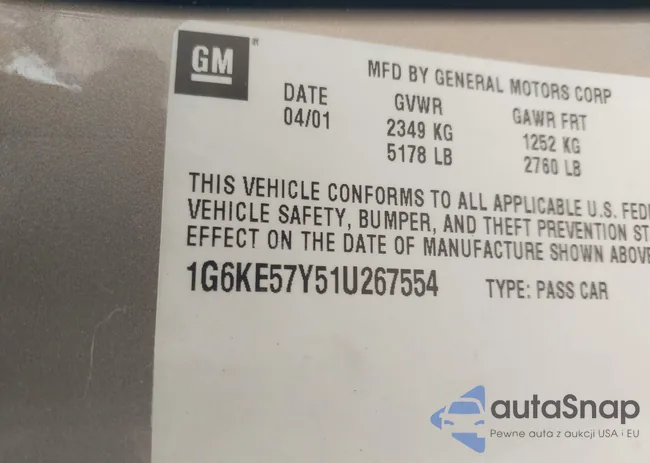 1G6KE57Y51U267554: 44459940
