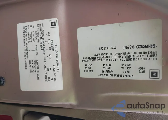 1G4HP52KXXH483949: 44459964