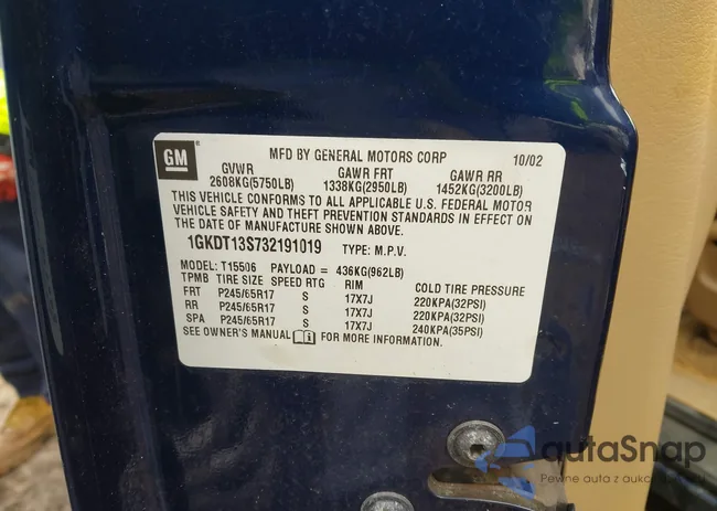 1GKDT13S732191019: 44460031