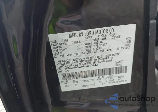 1FMCU03G99KD13443: 44460080