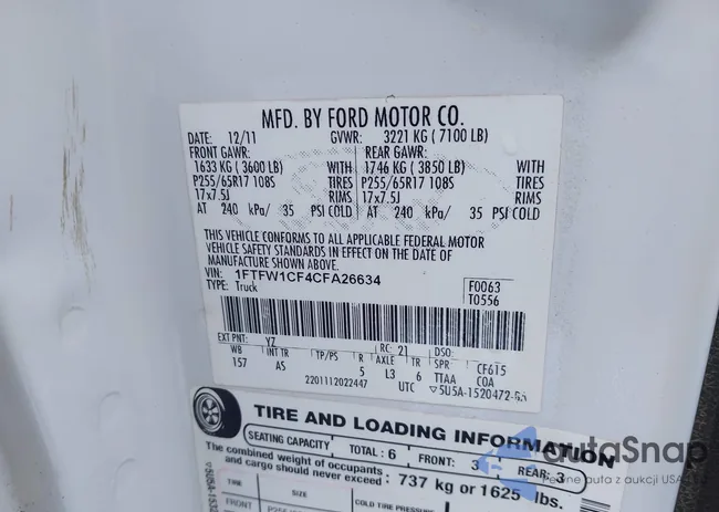 1FTFW1CF4CFA26634: 44460093