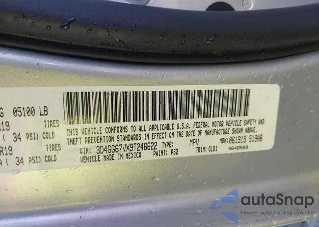 3D4GG67VX9T246622: 44460125
