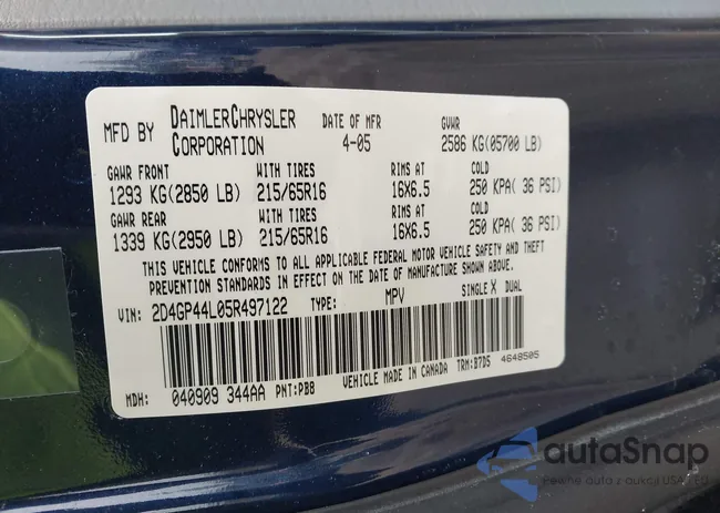 2D4GP44L05R497122: 44460244