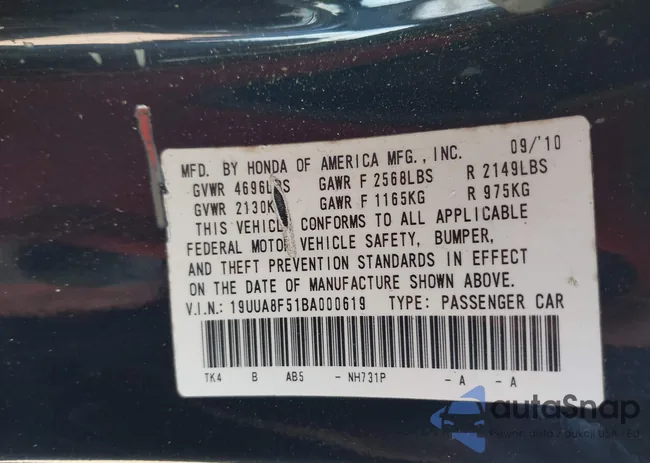 19UUA8F51BA000619: 44459423