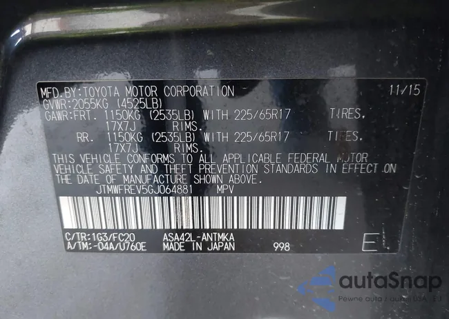 JTMWFREV5GJ064881: 44459519