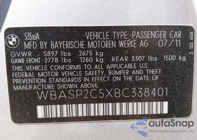 WBASP2C5XBC338401: 44459580