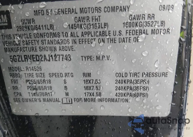 5GZLRVED2AJ127743: 44459600