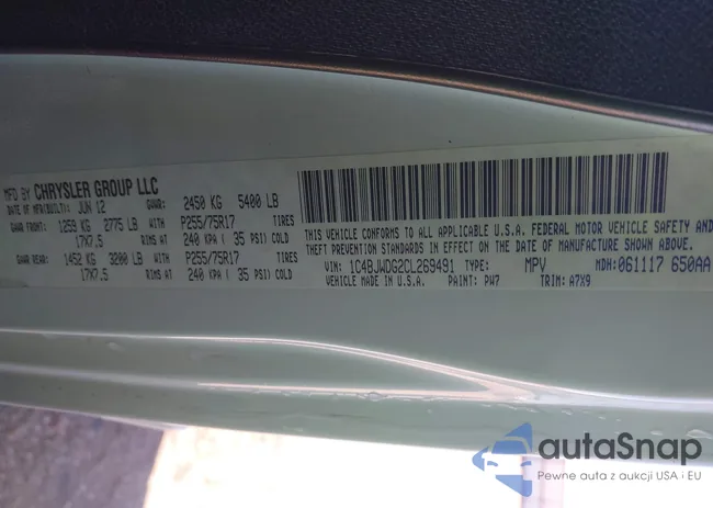 1C4BJWDG2CL269491: 44459636