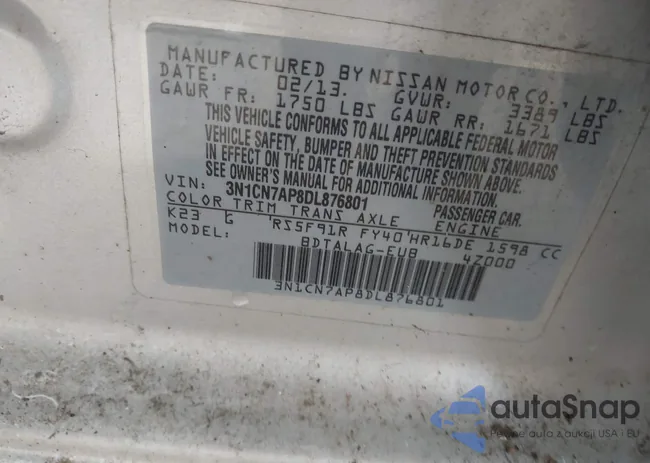 3N1CN7AP8DL876801: 44459669