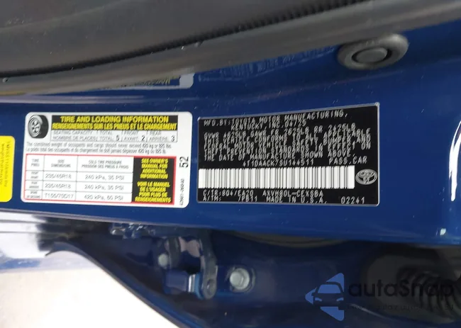 4T1DAACK7SU144511: 44459728