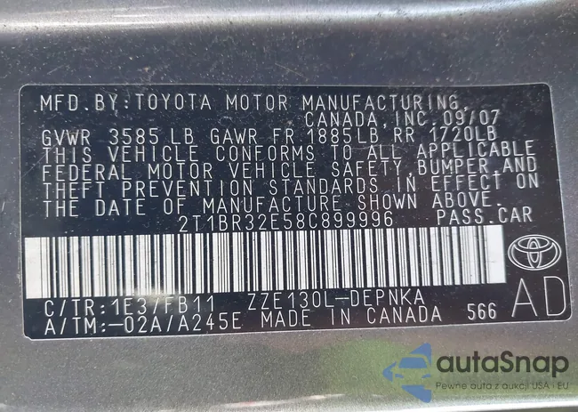 2T1BR32E58C899996: 44460805