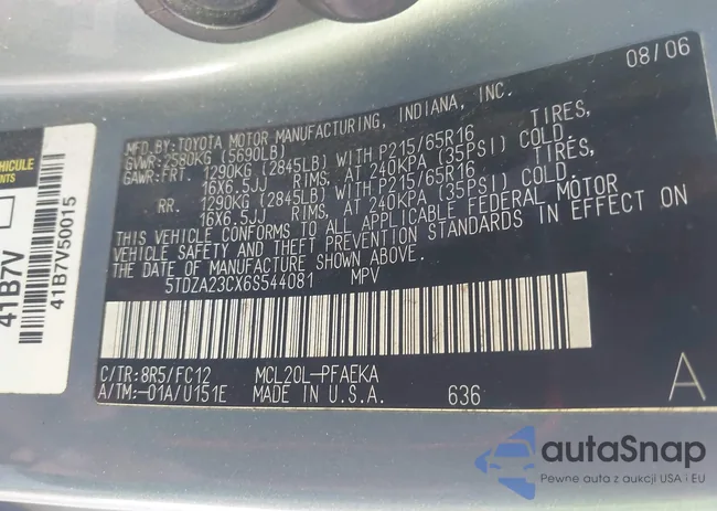 5TDZA23CX6S544081: 44460960