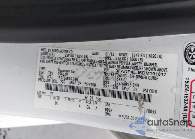 3FADP4EJ5DM191817: 44461184