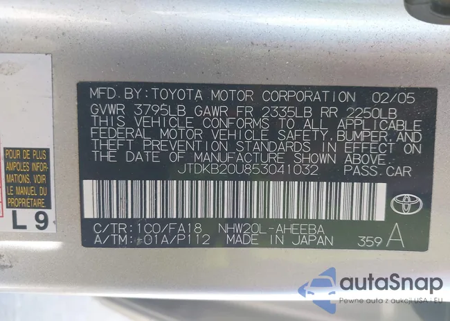 JTDKB20U853041032: 44461198