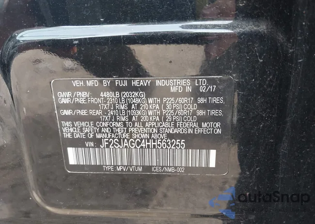 JF2SJAGC4HH563255: 44460515