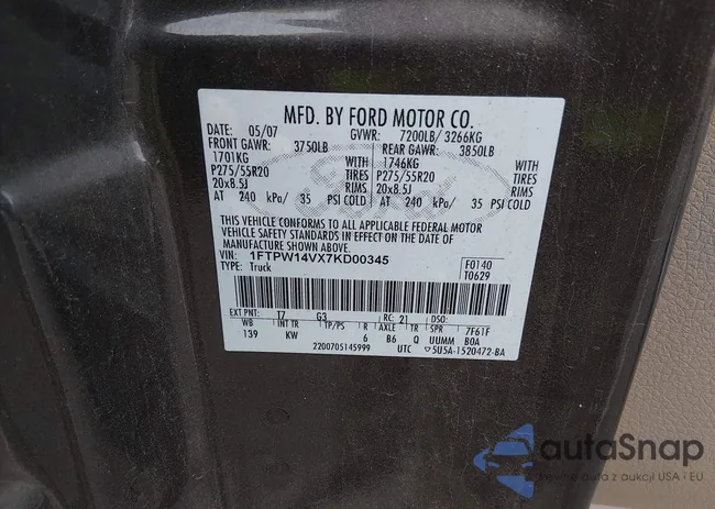 1FTPW14VX7KD00345: 44460672