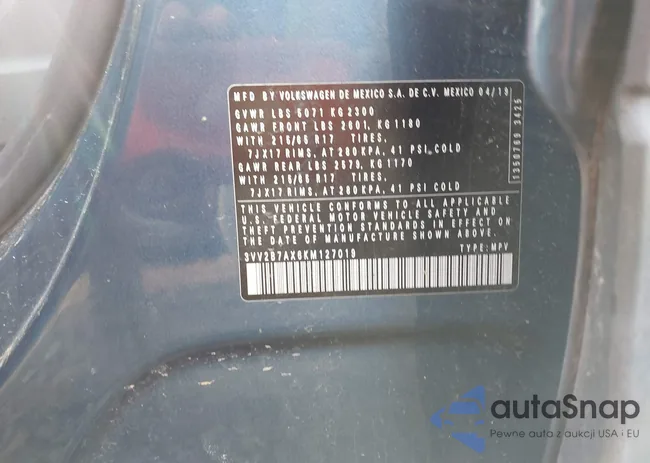 3VV2B7AX6KM127019: 44460726