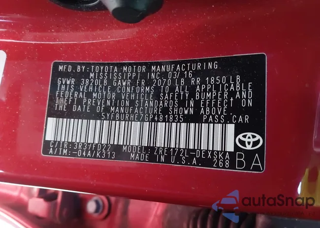 5YFBURHE7GP481835: 44461841