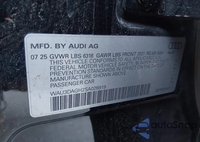 WAU3DAGH2SA026919: 44461949