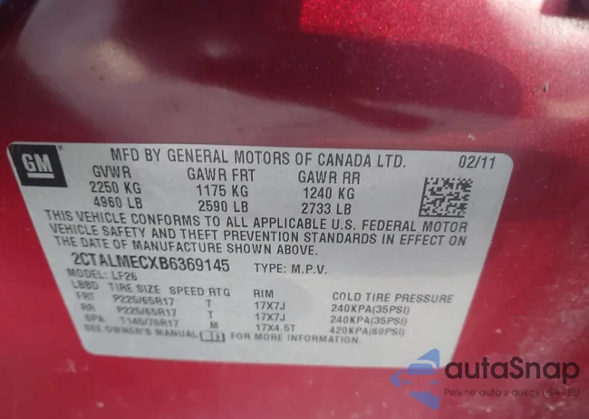 2CTALMECXB6369145: 44462012