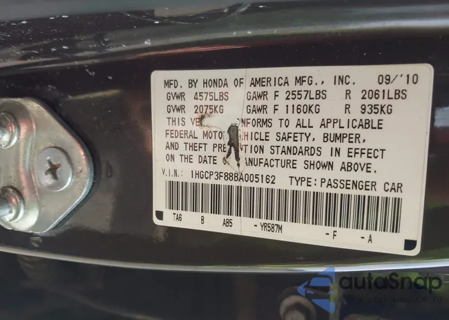 1HGCP3F88BA005162: 44462018