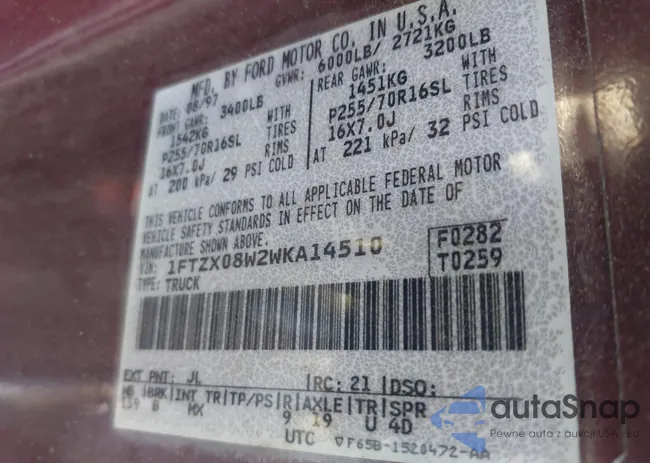 1FTZX08W2WKA14510: 44462053