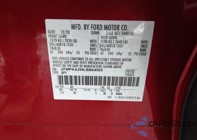 2FMPK4J99LBB64505: 44462077