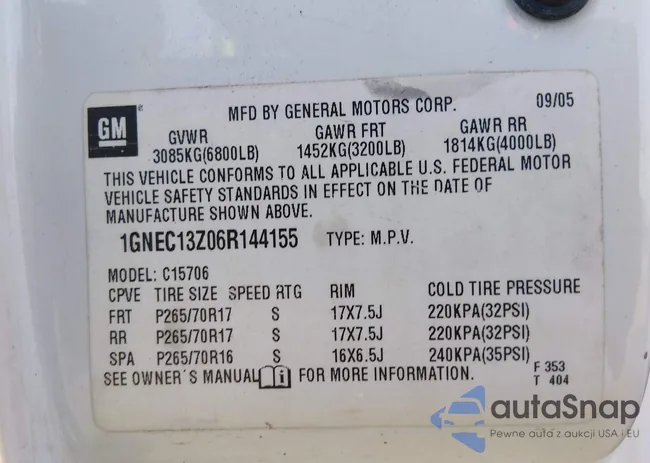 1GNEC13Z06R144155: 44462134