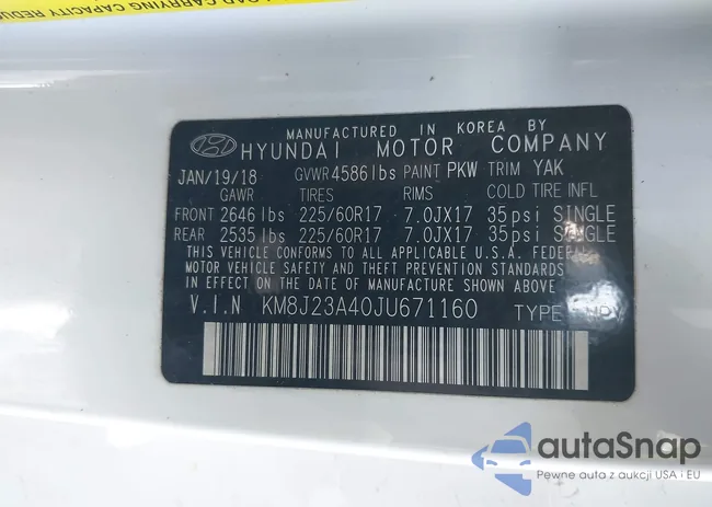 KM8J23A40JU671160: 44462189