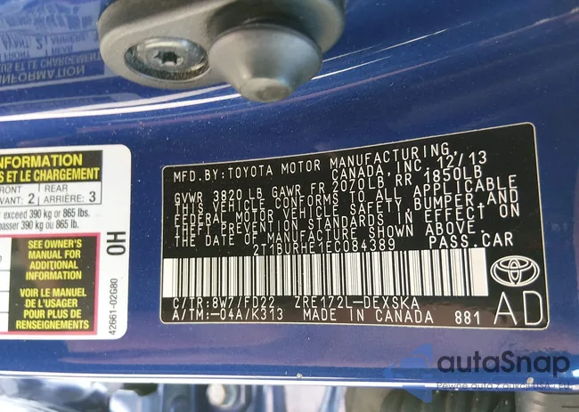 2T1BURHE1EC084389: 44461504