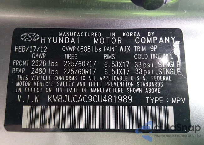 KM8JUCAC9CU481989: 44461516